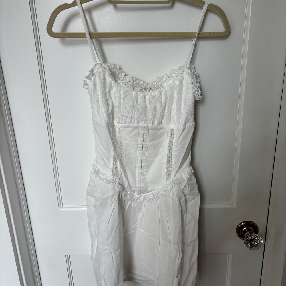 Elegant White Lace Mini Maisey Dress